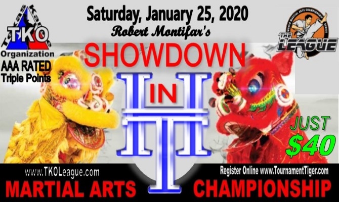 Showdown in H-Town 2020 TKO Qualifier on TournamentTiger - Tournament software by martial artists for martial artists.